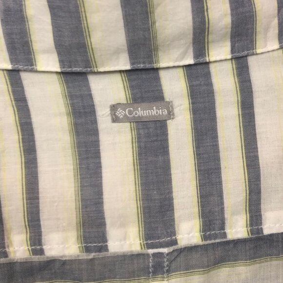Columbia Womens Early Tide Long Sleeve Button-Up Shirt Blue Striped Cotton Blend - Picture 9 of 9